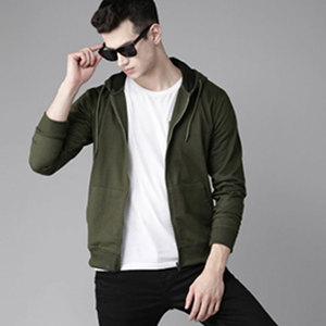 Sudadera con capucha de algodón 100% para hombre, corte ajustado, con cremallera completa, estilo French Terry, para gimnasio, con logo personalizado, OEM, ropa urbana, venta al por mayor - Product Image 5