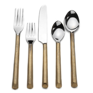 2024 di alta qualità comunemente usato mercato Euro Set di posate in acciaio inox <span class=keywords><strong>argenteria</strong></span> 5 pz Set di posate per uso ristorante festa - Product Image 5