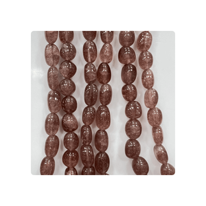 ลูกปัดพลอยควอตซ์สีชมพูสตรอเบอร์รี่ธรรมชาติคุณภาพระดับพรีเมียมลูกปัดนักเก็ตเรียบขนาดประมาณ10-15มม. สำหรับการทำเครื่องประดับ - Product Image 2