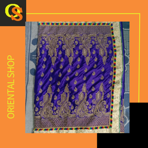 Saris de calidad asegurada con color azul sólido hecho a mano último diseño estilo indio mujeres usan saris vestido para la venta - Product Image 4