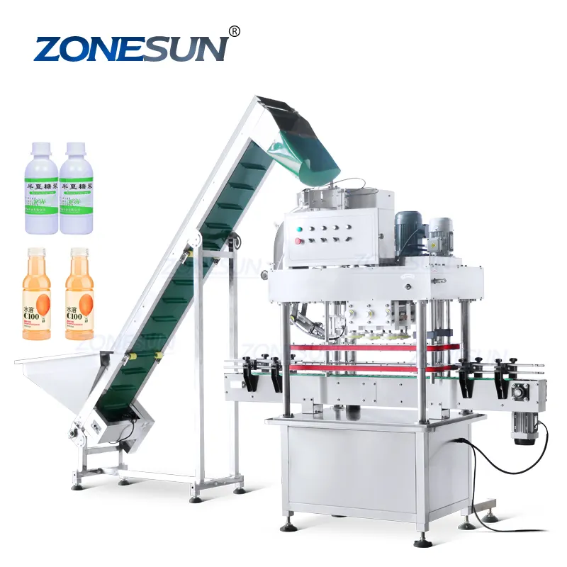 ZONESUN ZS-FXZ101 automatische Hochgeschwindigkeits-PET-Kunststoff-Getränke flasche Kosmetische Creme kappe Schraub verschluss Spindel versch ließ maschine