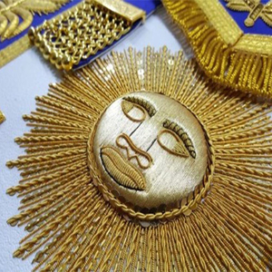 Custom Embroidered Masonic Apron With Gold Fringe Cross Symbol Blue Fabric Sew-On BadgeStyle Garment Decoration - Product Image 5