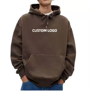 100% Cotton Custom Vintage Style Pullover Hoodie for Men Heavy Fleece Thick Oversized Hoodie with Big <b>Pocket</b> Blank <b>Hoodies</b> - Product Image 3