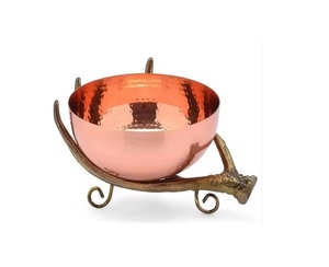 Bol à fruits antique en cuivre Plateau de service en métal de qualité supérieure personnalisable pour l'affichage de fruits à faible quantité minimale de commande - Product Image 1