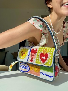 Sac à main perlé de luxe pour femmes fait à la main seau blanc perle pochette pour fête mariage soirée sacs à main - Product Image 6