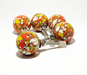 Quincaillerie d'ameublement Bouton de poignée en résine et métal pour portes meubles d'armoire finition marron quincaillerie de porte de placard coulissante - Product Image 1