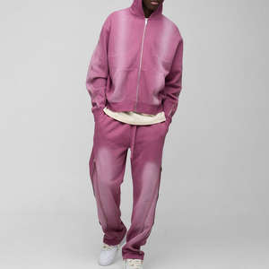 ชุดวอร์มผ้าฝ้ายคุณภาพสูง ล้างสีแบบแอซิดวอช มีฮู้ด สไตล์ลำลอง สำหรับทุกเพศ ทุกวัย กันลม ใส่ได้ในฤดูหนาว มีโลโก้ด้านหน้า แห้งเร็ว ระบายอากาศได้ดี เป็นมิตรกับสิ่งแวดล้อม - Product Image 1