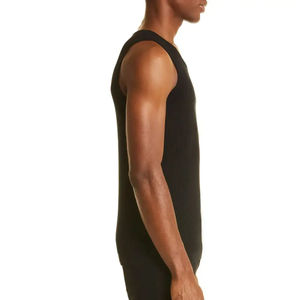 Débardeur en maille blanc pour homme, col en V, grande taille, respirant, polyester/coton, vêtements de sport, sans manches, pour l'entraînement - Product Image 3