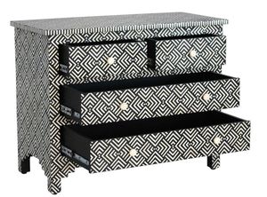 Région d'incrustation d'os tradition artisanale armoire de table personnalisée et florale table noire en incrustation d'os meubles de salon d'Inde - Product Image 2