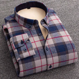 Camisa de Franela a Cuadros de Manga Larga de Algodón Casual para Hombre, Nueva, Venta Directa de Fábrica, para Uso Diario, Ropa Masculina - Product Image 4