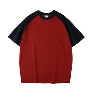 T-shirts 240g coton épais Raglan T-Shirt hommes Style rétro à manches courtes décontracté couleur unie Logo broderie DTG - Product Image 4