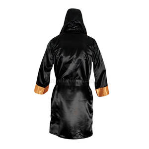 Robe de boxe à capuche personnalisée de haute qualité 2024 pour hommes, en satin/polyester, pour entraînement MMA et kick-boxing, à prix réduit – Meilleures ventes - Product Image 2
