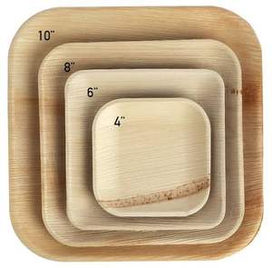 Assiette en feuille de palmier d'areca biodégradable écologique, forme personnalisée, assiettes rectangulaires en bois jetables, plateau pour restaurant - Product Image 3