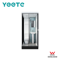 Cabine de douche modulaire à empreinte étroite YEETE avec porte coulissante en verre, composants certifiés WaterMark pour projets OEM ODM