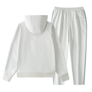 Wholesale Customized Solid Color Fashionable OEM Custom Logo <b>Men</b> Casual <b>Jogger</b> Set Two Piece Set <b>Polyester</b> Tracksuit - Product Image 3