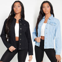 Chaqueta Vaquera para Mujer, Corte Clásico, Color Sólido, Cierre de Botones, Estilo Casual, Otoño, Tela de Algodón Lavado