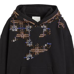 เสื้อฮู้ดพลอยเทียมสำหรับผู้ชายเสื้อฮู้ดแห้งเร็วคุณภาพสูงเสื้อมีฮู้ดสำหรับการแสดงน้ำหนักเบาผลิตได้ตามต้องการ - Product Image 4