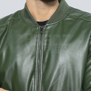 Wholesale Plus Size <b>Leather</b> <b>Jacket</b> Outdoor Use Stand Collar Men <b>Winter</b> <b>Jacket</b> Front Logo Customizable High Quality - Product Image 4