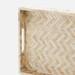 Plateau en bois avec incrustation de nacre arabe, nouveau design, plateau de service durable pour la présentation du chocolat, cadeaux pour le Ramadan et l'Aïd - Product Image 2