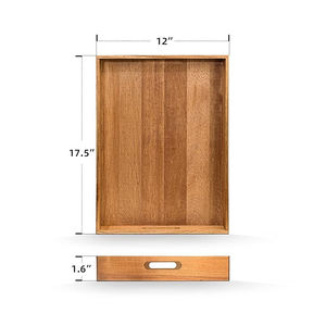 Nouvel arrivage Plateau de service de forme carrée de haute qualité Plateau de finition naturelle Multipurpose Pizza Snacks Verres pour plats Assiettes - Product Image 6