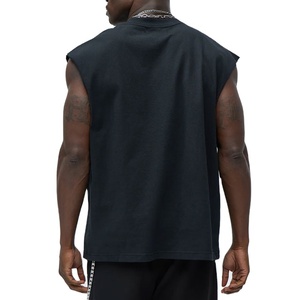 High Quality Boxy <b>Distressed</b> Plain Quick Dry Men Woven Knitted Tank <b>Top</b> Heavyweight Material Hot Selling Streetwear Jersey <b>Top</b> - Product Image 5