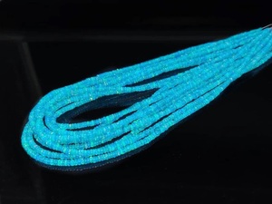 100% perles d'opale de feu éthiopienne naturelle de 16 pouces belle AAA + Bracelet en cristal d'opale bleue perles de pierre bijoux personnalisés - Product Image 4