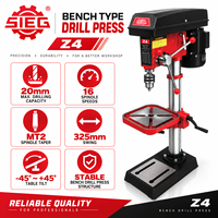 Perceuse à colonne SIEG Z4 20 mm 750 W 16 vitesses, broche MT2, table inclinable, 220-240 V pour atelier, éducation, GS CE RoHS