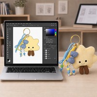 Porte-clés en peluche personnalisé en forme d'étoile, mini poupée Kawaii, breloque de sac souple, 0-10 cm, vente en gros