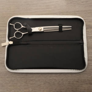 Bolsa de tijera de cuero plateado portátil, plegable, impermeable, ecológica, estuche de almacenamiento moderno para peluquero y herramientas de aseo para mascotas - Product Image 4