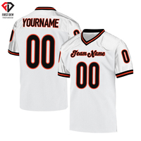 Maillot de football respirant léger noir et blanc en maille, col montant, impression par sublimation personnalisée, 100 % polyester, personnalisable