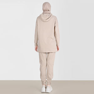 High Quality Custom Printed <b>Islamic</b> Women Tracksuit Set 100% Cotton Sportswear with Elastic Waist Modest Women Tracksuit - Product Image 4