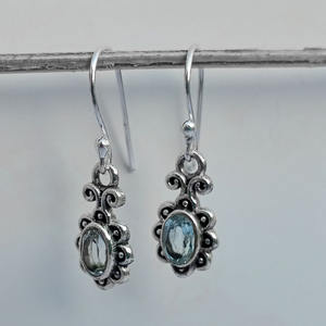 ต่างหูฝาฟ้าบุษราคัม925ต่างหูเงินสเตอร์ลิงสำหรับเด็กผู้หญิงเครื่องประดับเงินแฮนด์เมดต่างหูอินเดียออกแบบได้ตามต้องการ - Product Image 3