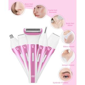 Depiladora y Afeitadora Eléctrica 5 en 1 para Mujer, Carga USB, Pantalla Digital, para Cuerpo, Axilas, Bikini, Cejas y Nariz - Product Image 1