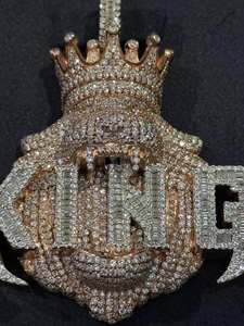 VVS Clarity Moissanite Diamond Pendant Icedown Silver/Gold Hip-Hop Style 18K Rose Gold Plated Fine Pendants Charms para hombres Regalo - Product Image 4