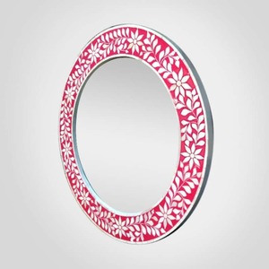 Handmade Glass Bone Inlay Modern Eco-Friendly <b>Round</b> Wall <b>Mirror</b> Excellent Quality <b>Bathroom</b> Decoration Casual - Product Image 4