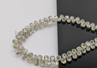 Cuentas de Diamante Natural Transparente Brillante en Forma de Lágrima Facetadas AAA+ en Blanco y Amarillo, 2.5-3 mm, Orificio de 0.30 mm, GJEPC
