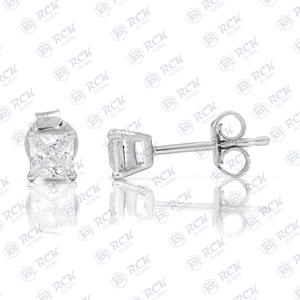 ต่างหูเพชรโมอิส1.20 tcw 925เจ้าหญิงตัดเพชรของขวัญครบรอบปีของผู้หญิง - Product Image 2
