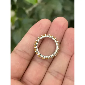 Natural Sapphire Eternity Band Ring 925 Sterling Silver Handmade Gemstone Band Ring Wholesale Jewelry Supplier - Product Image 5