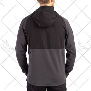 Veste à capuche de performance pour homme avec fermeture éclair intégrale, logo personnalisé, légère, en polyester, pour le sport, les activités de plein air et les tenues décontractées - Product Image 2
