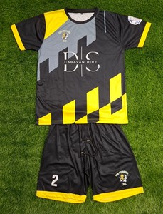 Uniformes de football personnalisés Vortex Gamer Style en noir | Hommes Femmes Jeunes Tailles | Vêtements de sport légers à séchage rapide en gros - Product Image 6