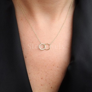 Collier de diamants à double bague en argent sterling 925 d'Inde Bijoux minimalistes contemporains pour femmes - Product Image 6