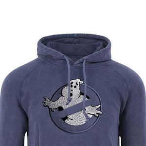 Sweat à capuche pour homme en coton 100% respirant, avec broderie de patchs vieillis personnalisés, appliqués et surpiqués, style vintage, pour l'hiver - Product Image 4