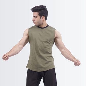 เสื้อกล้ามใส่ไปยิมสำหรับผู้ชายเสื้อกล้ามผ้าฝ้ายสแปนเด็กซ์สำหรับใส่เล่นกีฬาเพาะกายฟิตเนส - Product Image 1