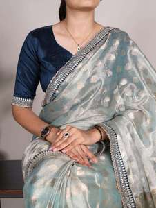 Premium <b>Tissue</b> Silk Saree Traditional Handloom Design Elegant Look Ideal For <b>Wedding</b> Functions By Export - Product Image 4