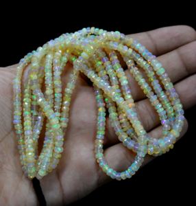 Cuentas de ópalo etíope Cuentas de ópalo de fuego múltiples etíopes Cuentas naturales con forma de Rondelle facetadas Tamaño 4X4.5MM 13 "pulgadas Fabricación de joyas - Product Image 4