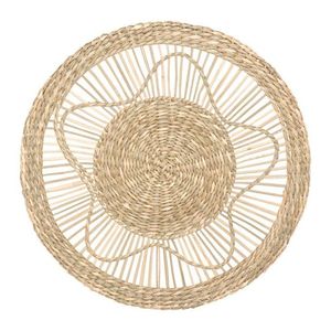 Sets de table ronds en jacinthe d'eau et en rotin pour tables rondes, tapis et coussinets, rangement en panier suspendu - Product Image 1