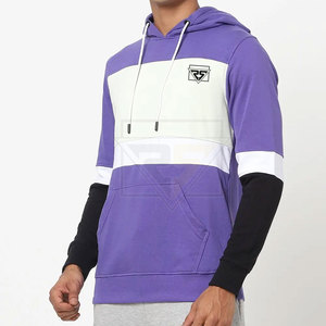 Sweatshirts à capuche pour hommes personnalisés Sweatshirts à capuche de couleur unie pour hommes style pull-over 500Gsm poids lourd multicolore dentelle personnalisée - Product Image 4