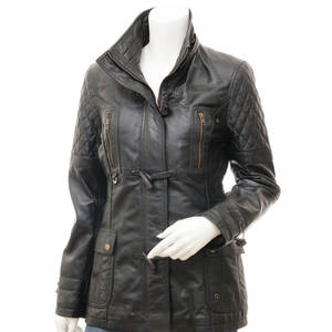 Chaqueta de Cuero Genuino Satinado de Alta Calidad para Mujer, Nueva Colección 2025, Precio de Fábrica 100%, para Otoño - Product Image 3