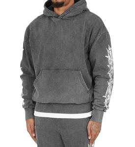 Logo personnalisé hommes lettre bande cordon latéral haute qualité 100% coton pull à capuche et joggings ensemble survêtement de luxe pour hommes - Product Image 2