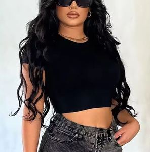 Femmes Sexy Tricot Tube T-shirts En Gros Logo Personnalisé Crop Tops Bouton Diamant Décorations Solide Imprimer Noir Côtelé Crop Tops - Product Image 4